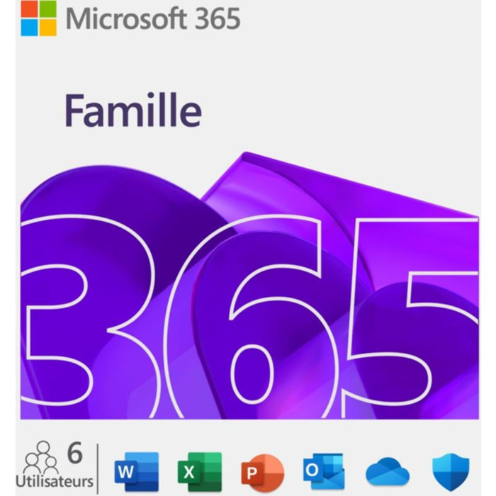 Logiciel de bureautique MICROSOFT 365 Famille 12 mois 2025