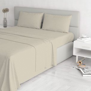 COMPLETO LETTO SATIN STRIPES, RASO DI POLIESTERE - MATRIMONIALE