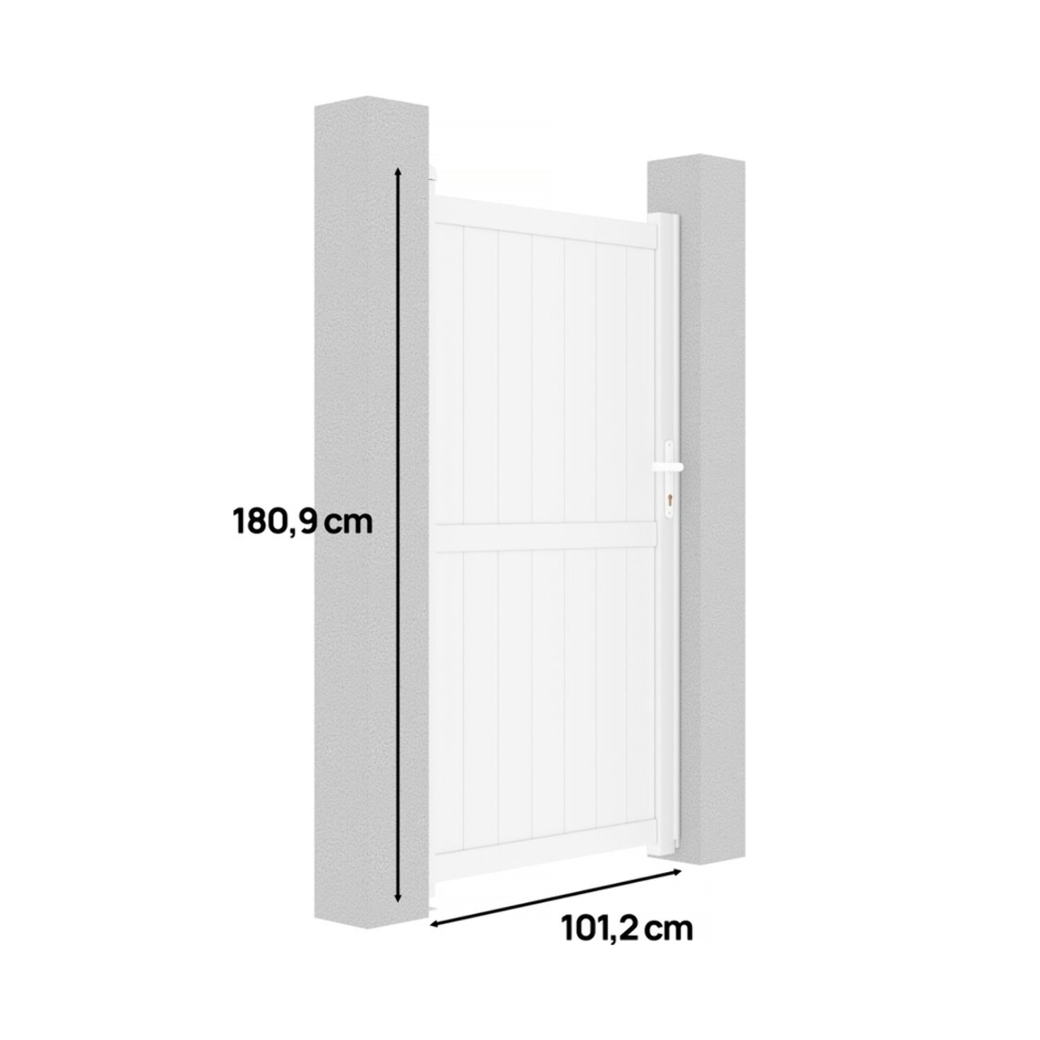 Portillon aluminium "Lola" - 101.2 x 180.9 cm - Blanc