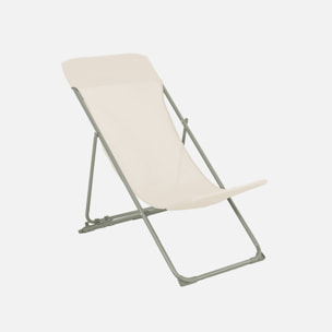 Lot de 4 chaises pliantes LIVORNO en aluminium / textilene. kaki. 83 x 88 x 95 cm