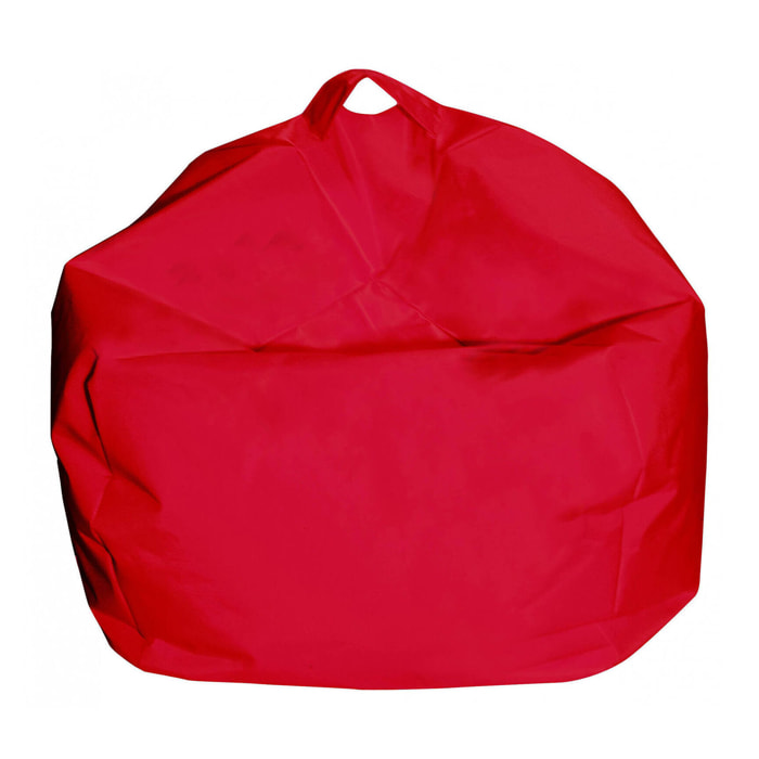 Pouf Ascia, Poltrona multiuso, Poltroncina sacco, Pouf poggiapiedi, Made in Italy, 65x65 h50 cm, Rosso