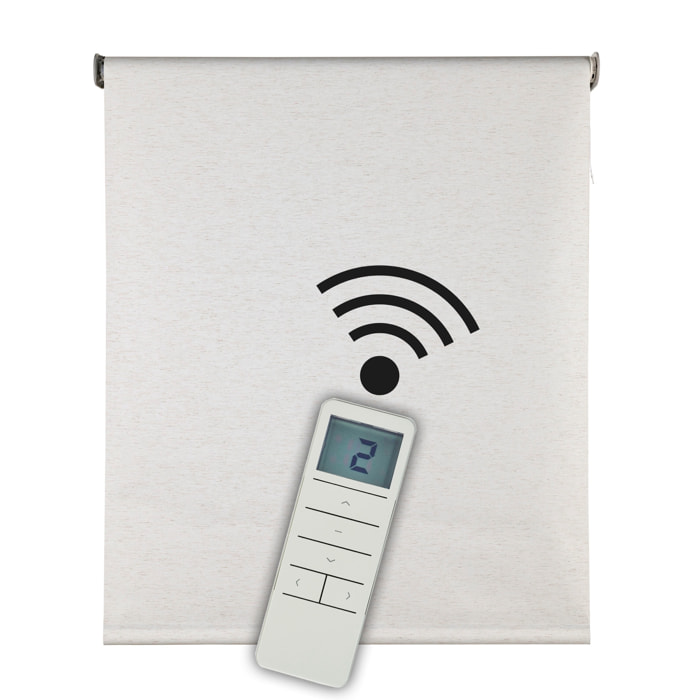 Estor motorizado BLACKOUT PRO Blanco-Lino