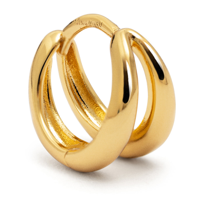 Orecchino Double Loop Placcato Oro