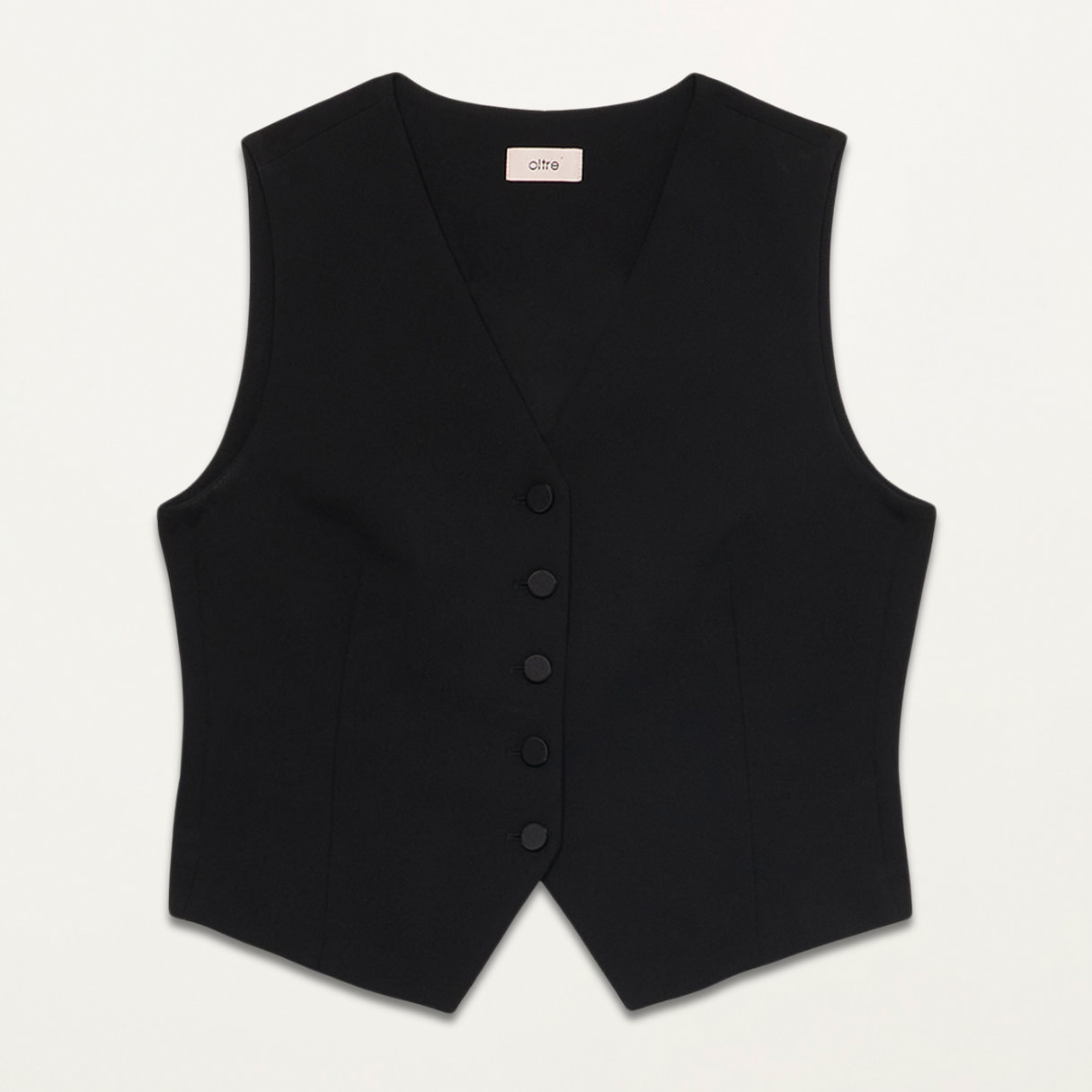 Oltre - Waistcoat with lined buttons - Negro