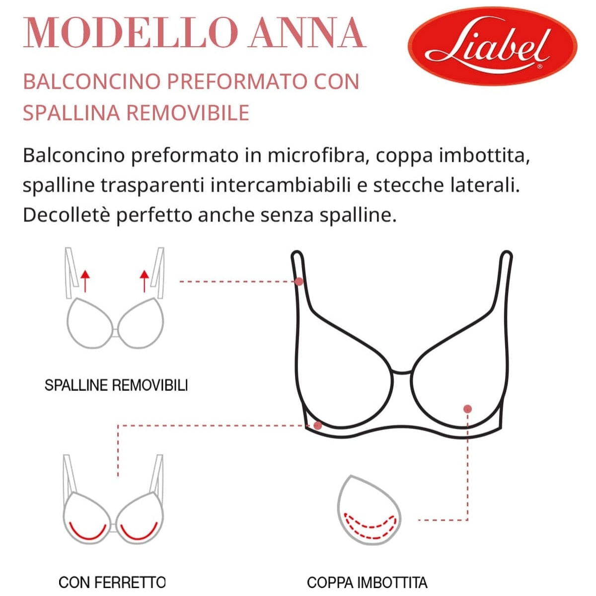 3 Reggiseni Donna LIABEL Art. Anna Coppa B