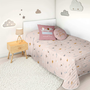 Colcha Bouti Estampada - Reversible - Infantil - 100% Algodón - 70 gr/m² - Amigos Peludos