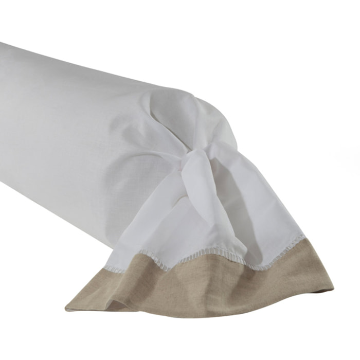Taie de traversin bicolore en lin métis, Made in France, PARIS , Naturel