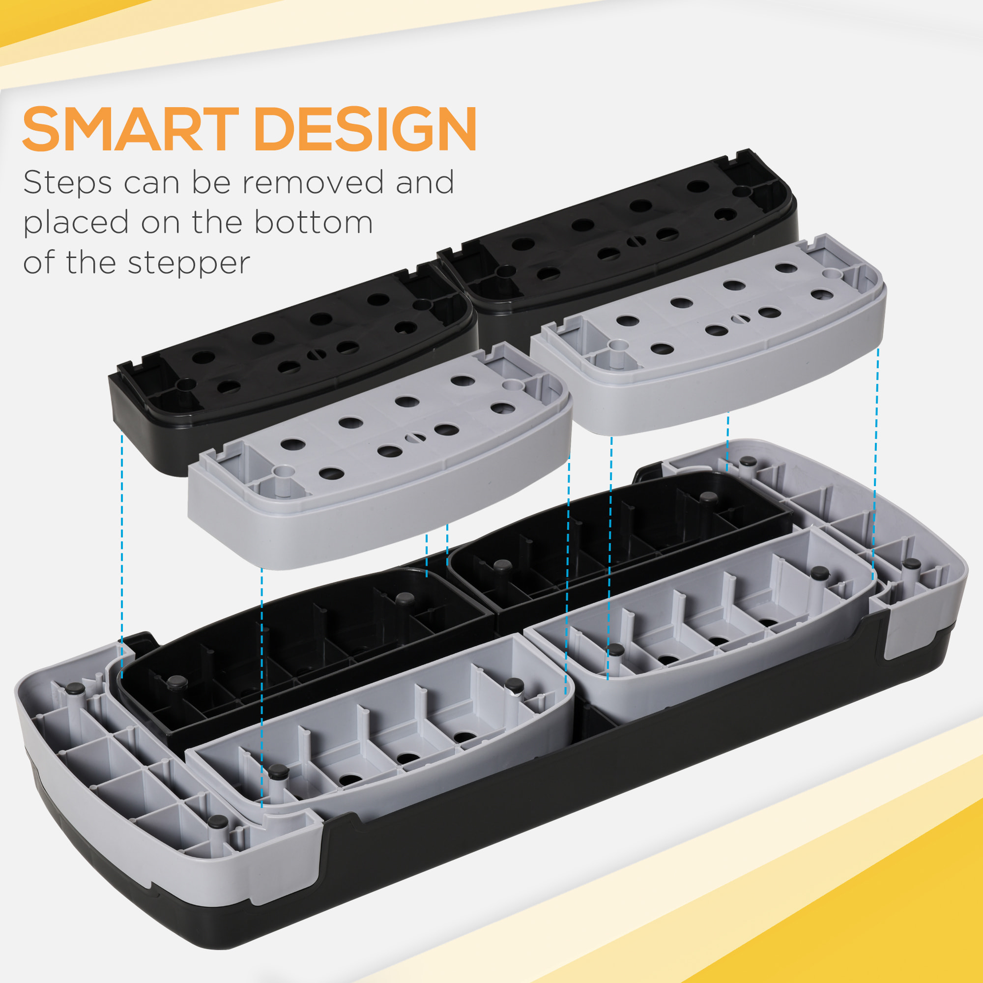 Tabla de Step Antideslizante Plá¡stico 80x31x10-20cm Negro