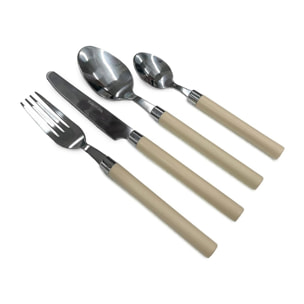 Set 24 Posate in Acciaio Inox 18/10, lavabile in lavastoviglie, design materico, Intrecci