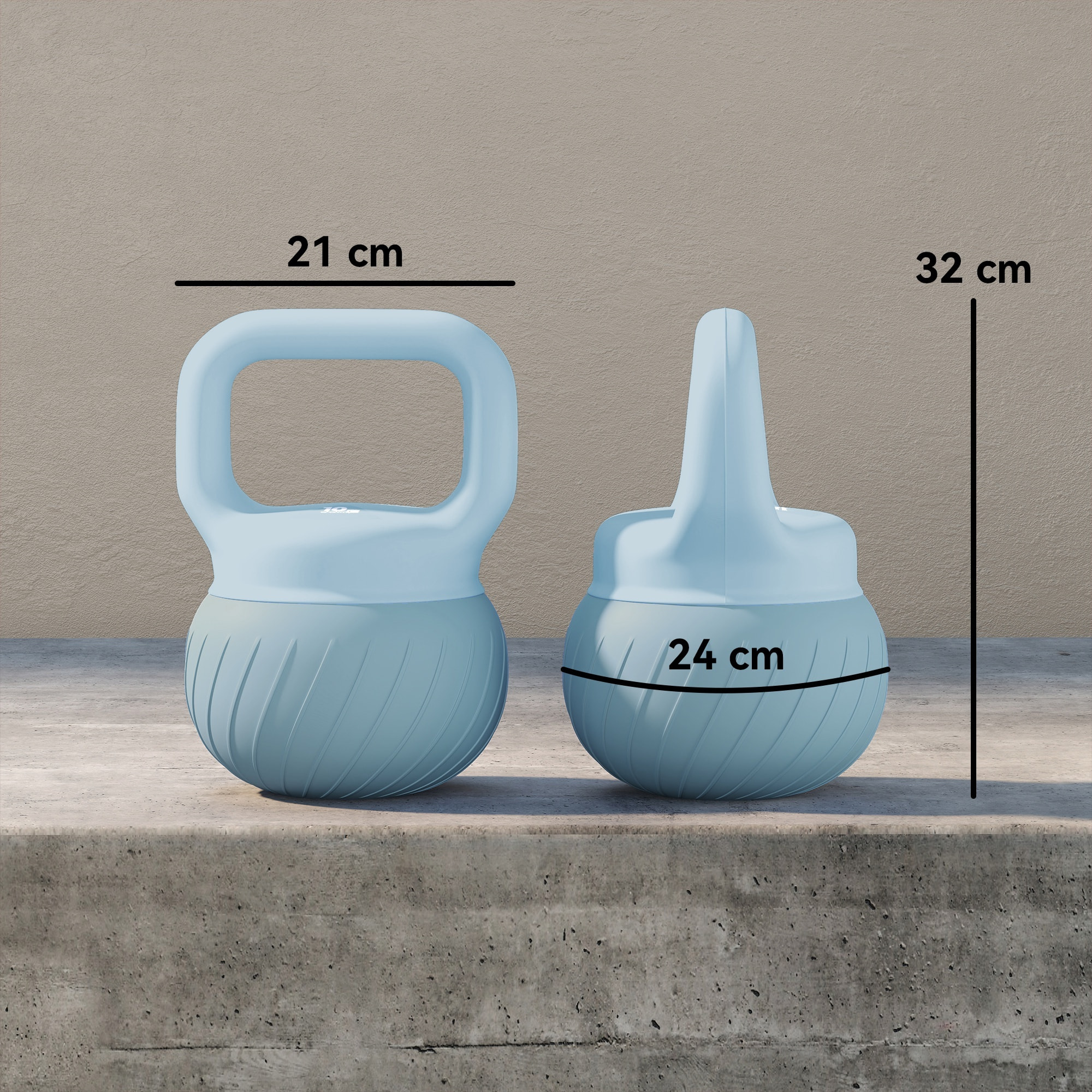 Pesa Rusa 10 kg, Soft Kettlebell Relleno de Arena Metálica y Mango Antideslizante, para Entrenamiento Culturismo en Casa, Gimnasio, Azul Claro