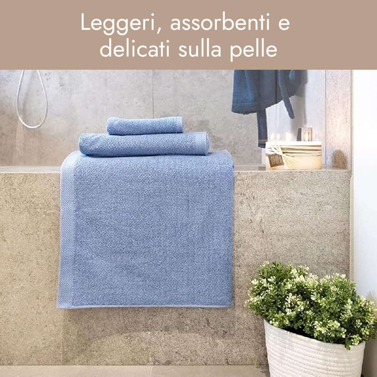 INTRECCI HOME Set Bagno 2 Asciugamani Ospite, in Puro Cotone 500 g,Morbidezza Extra, Assorbenza Superiore, Elegante e Durevole