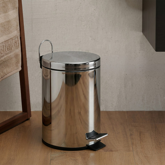 Poubelle à pédale Inox 5L Miroir MSV