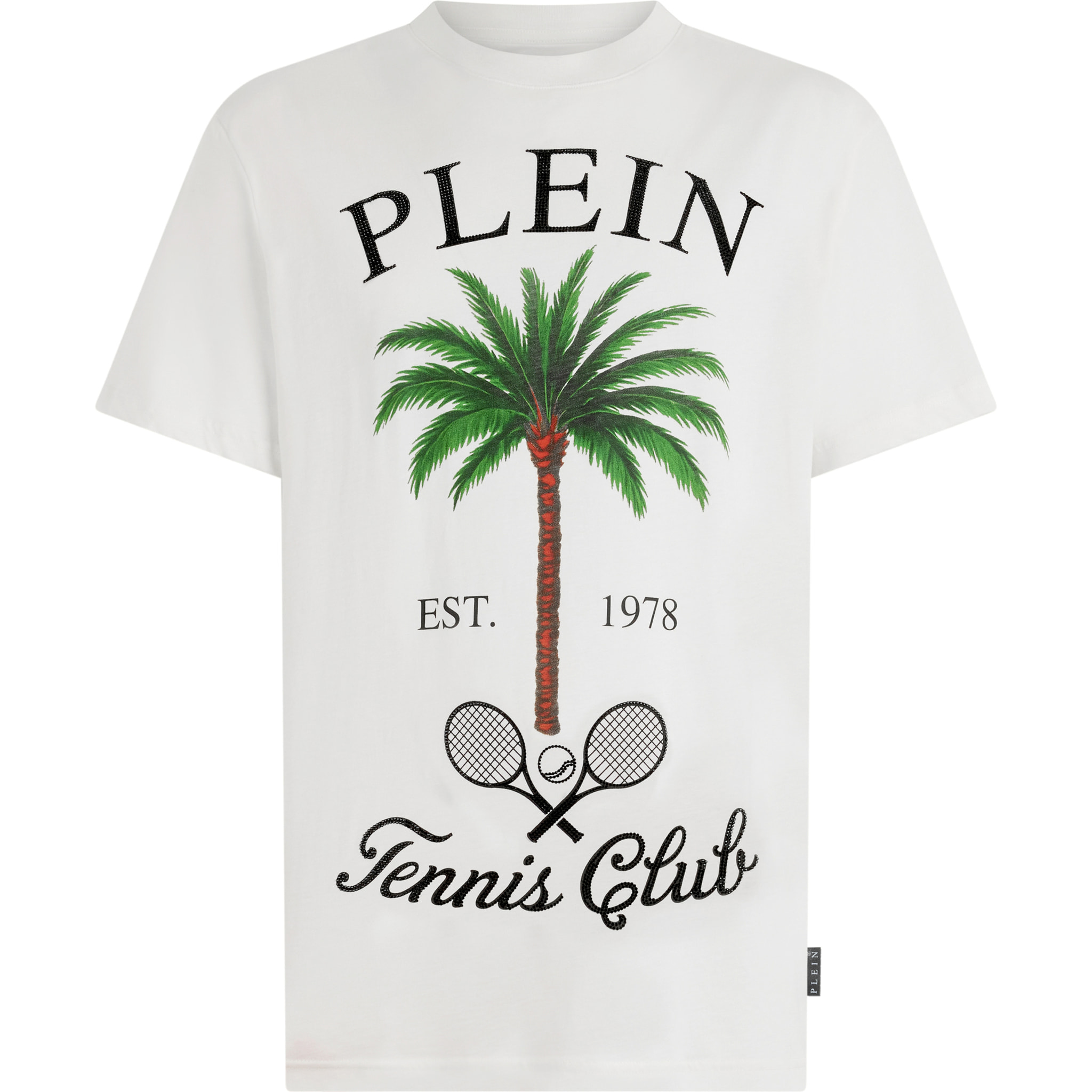 PHILIPP PLEIN Round Neck T-Shirt Tennis Club Stones