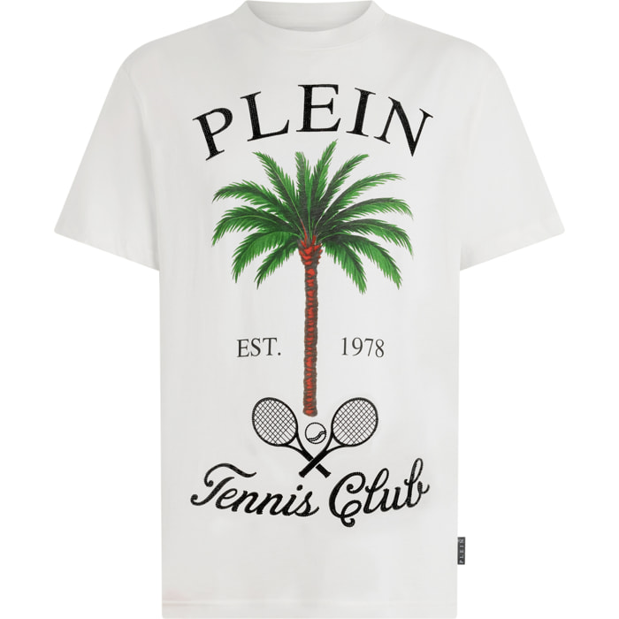PHILIPP PLEIN Round Neck T-Shirt Tennis Club Stones