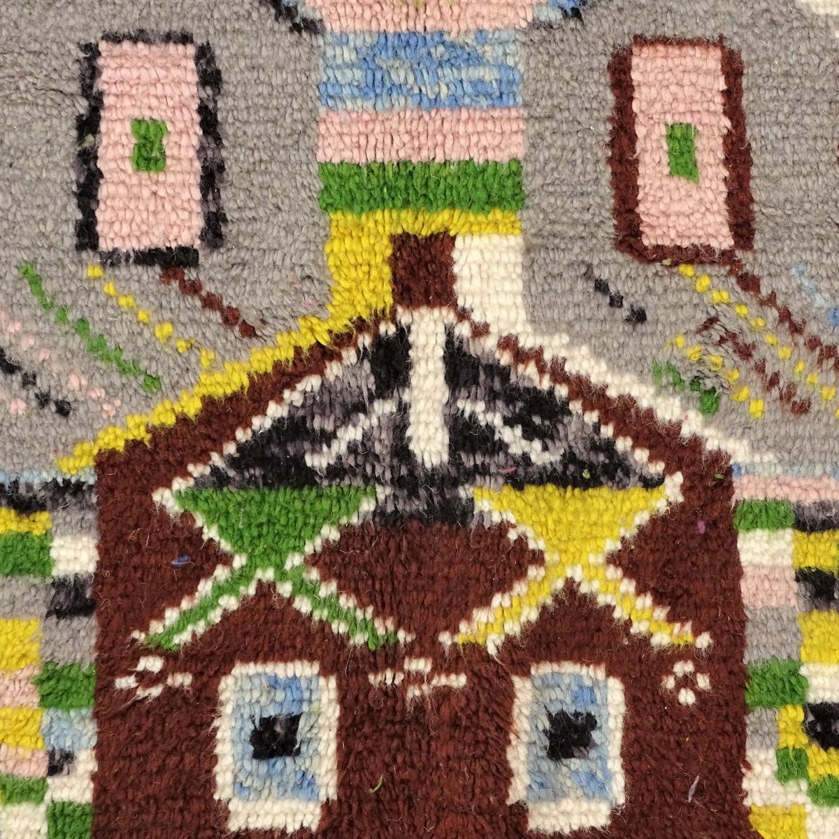 Authentique tapis berbère fait à la main en laine motif ethnic KEFI