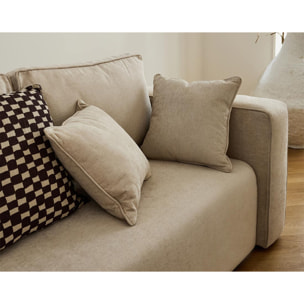 Topaze - canapé droit 2 places - en tissu - Beige