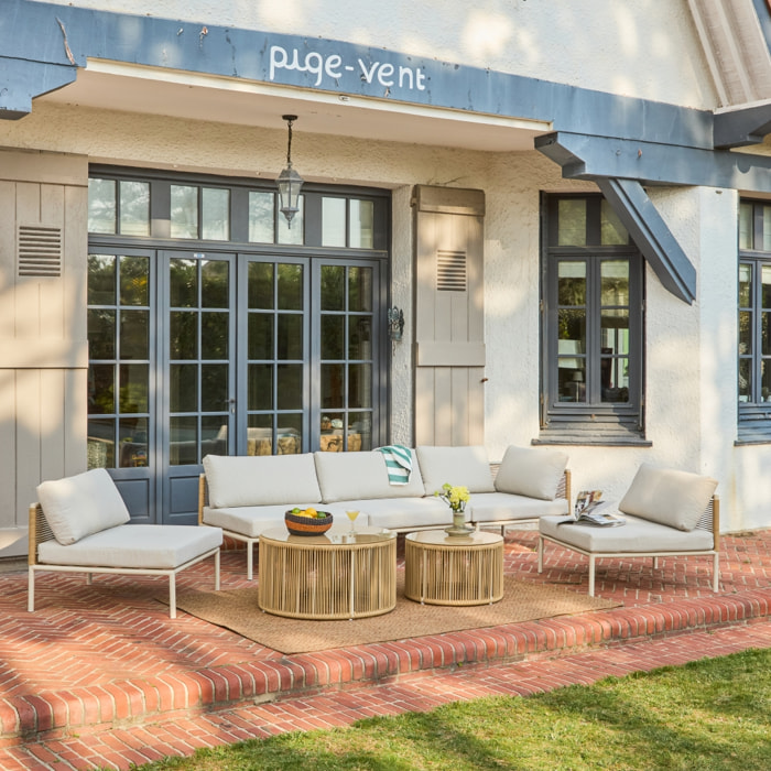 Salon de jardin modulable aluminium et cordes 5 places ORIAL