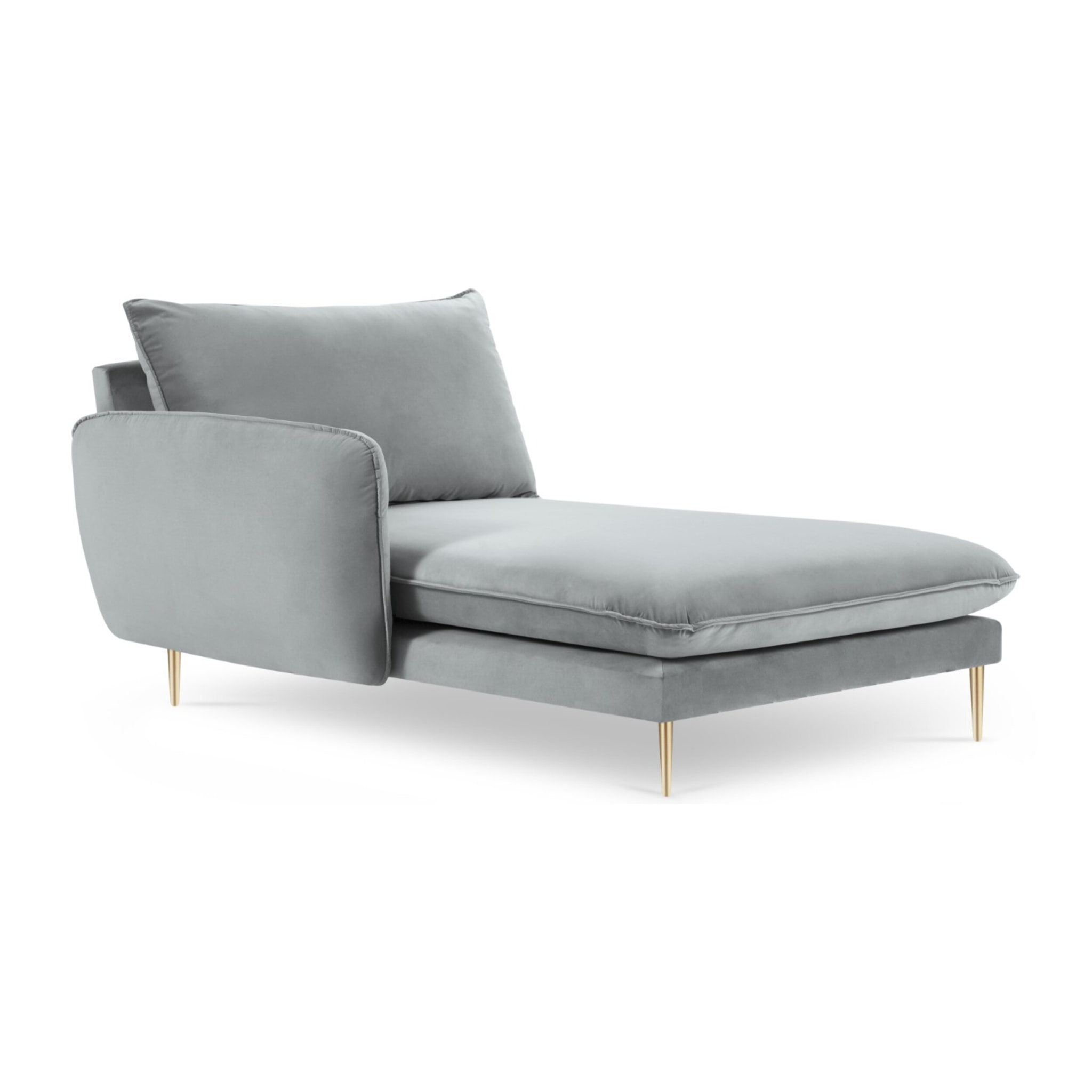 Méridienne gauche "Vienna" en velours gris clair