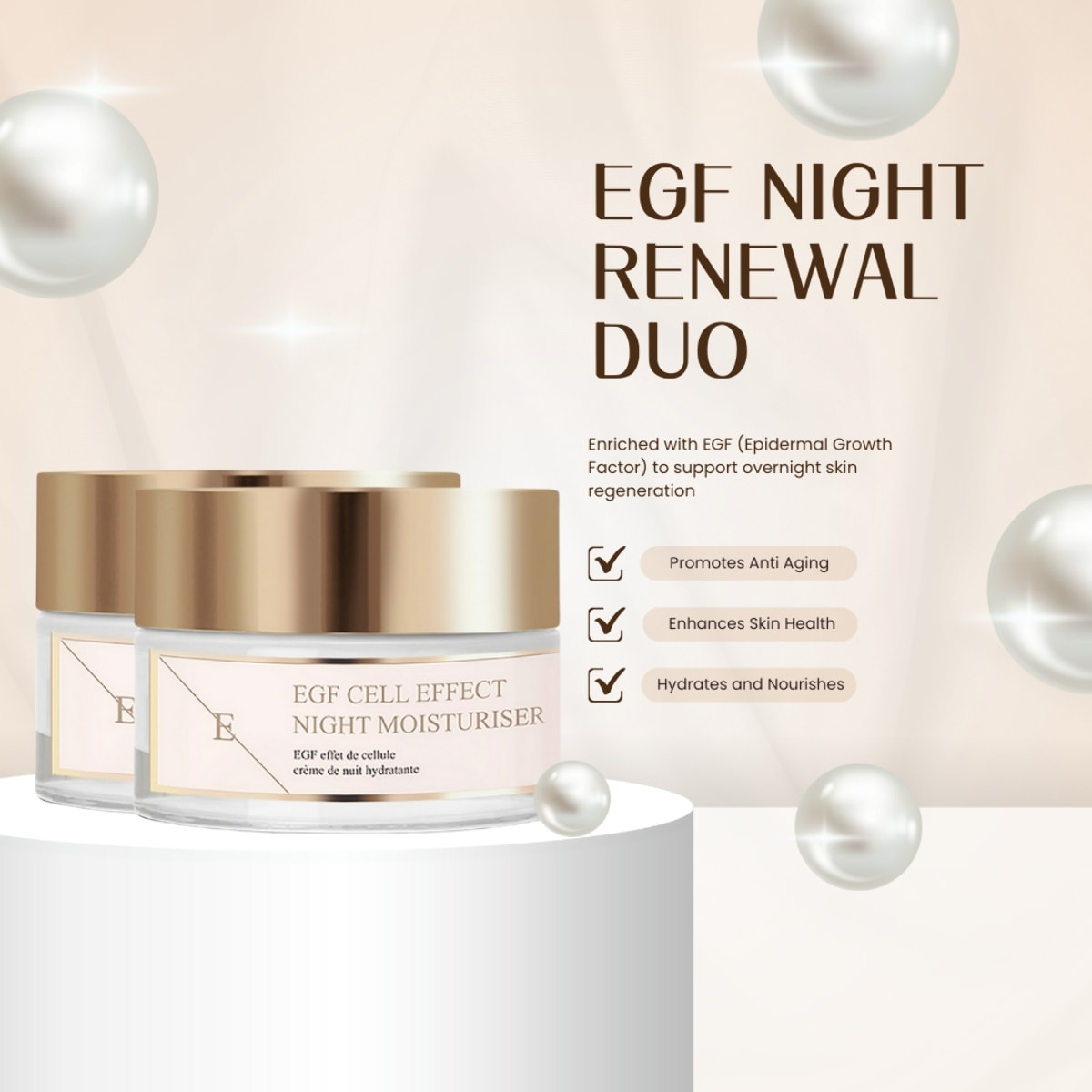 Dúo de crema nocturna EGF