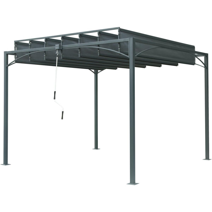 Pergola bioclimatique ''Perla'' - 3 x 3 m - Gris