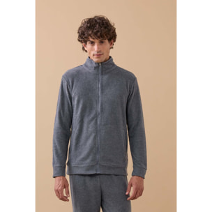 Completo loungewear uomo almy in pile con zip Noidinotte