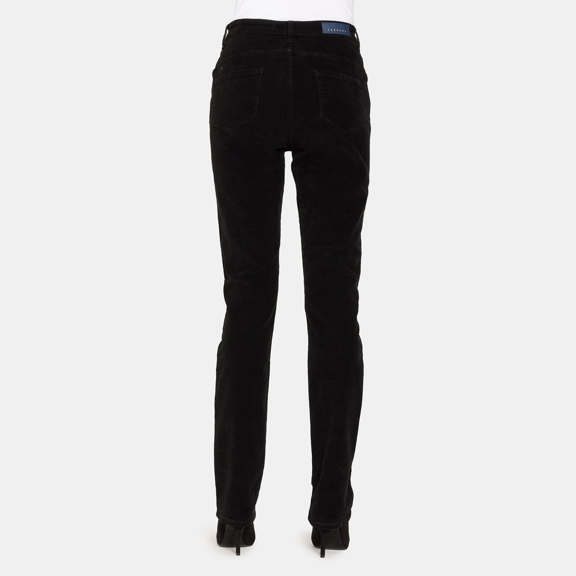 PANTALONE IN VELLUTO STRETCH MOD. 753. Vita alta gamba regolare.