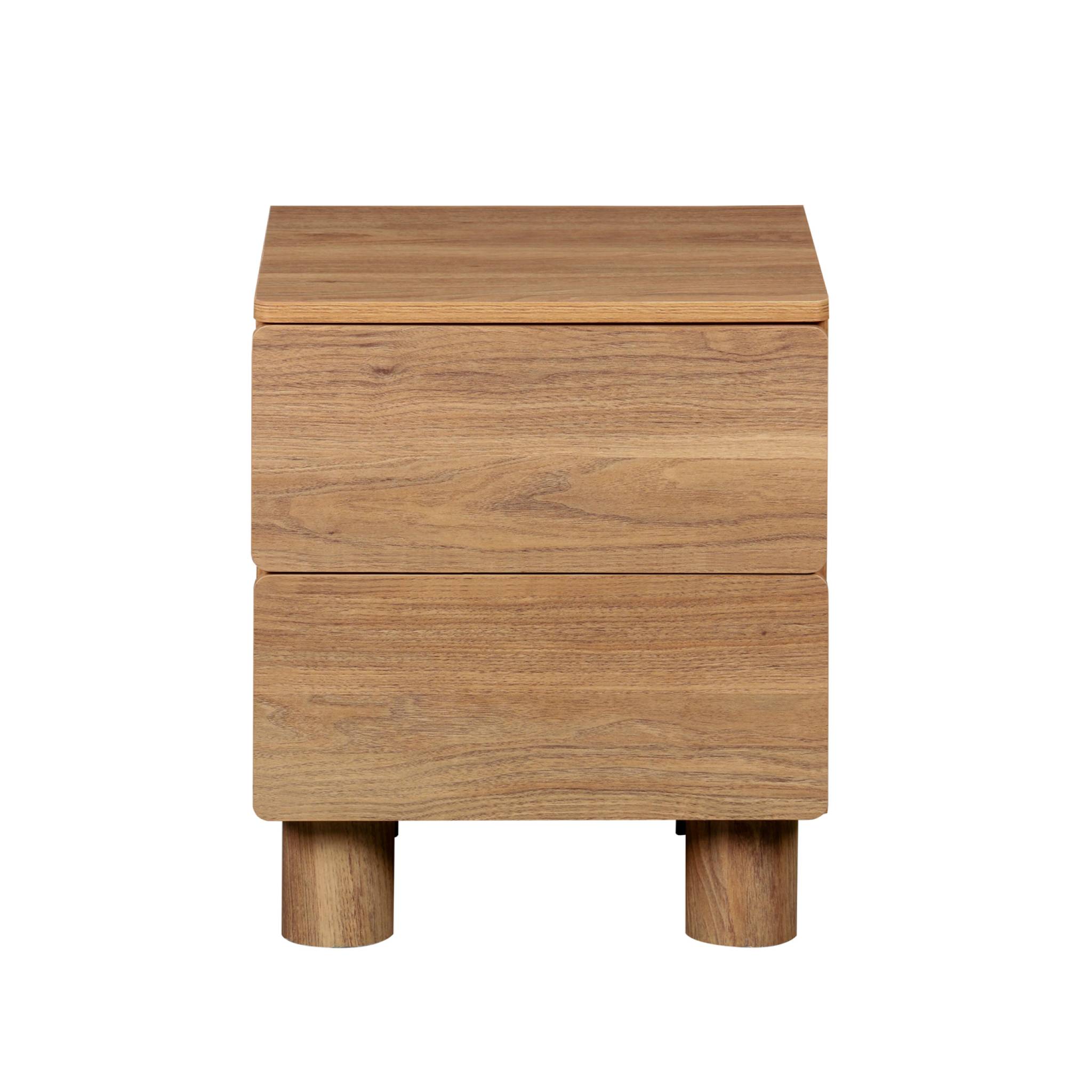 Table de chevet décor bois 2 tiroirs (lot de 2) AYANA