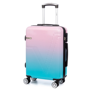 Maleta de cabina trolley de PP resistente a la rotura. Cerradura numérica, 4 ruedas dobles extraíbles y giratorias 360°.
