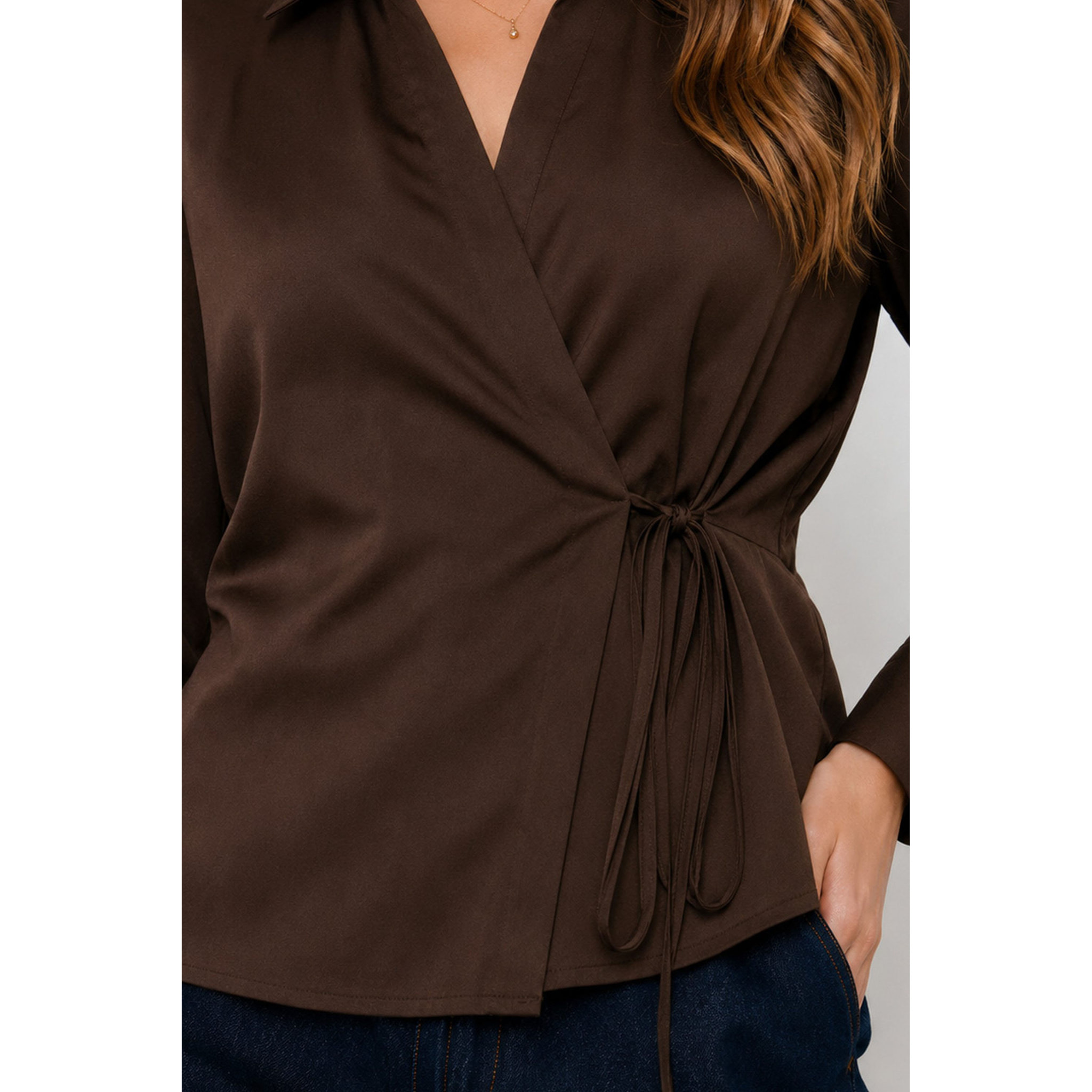 Kocca - Camicia da donna a portafoglio in viscosa con laccetto Donna