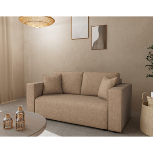 Topaze - canapé droit 2 places en simili - Beige