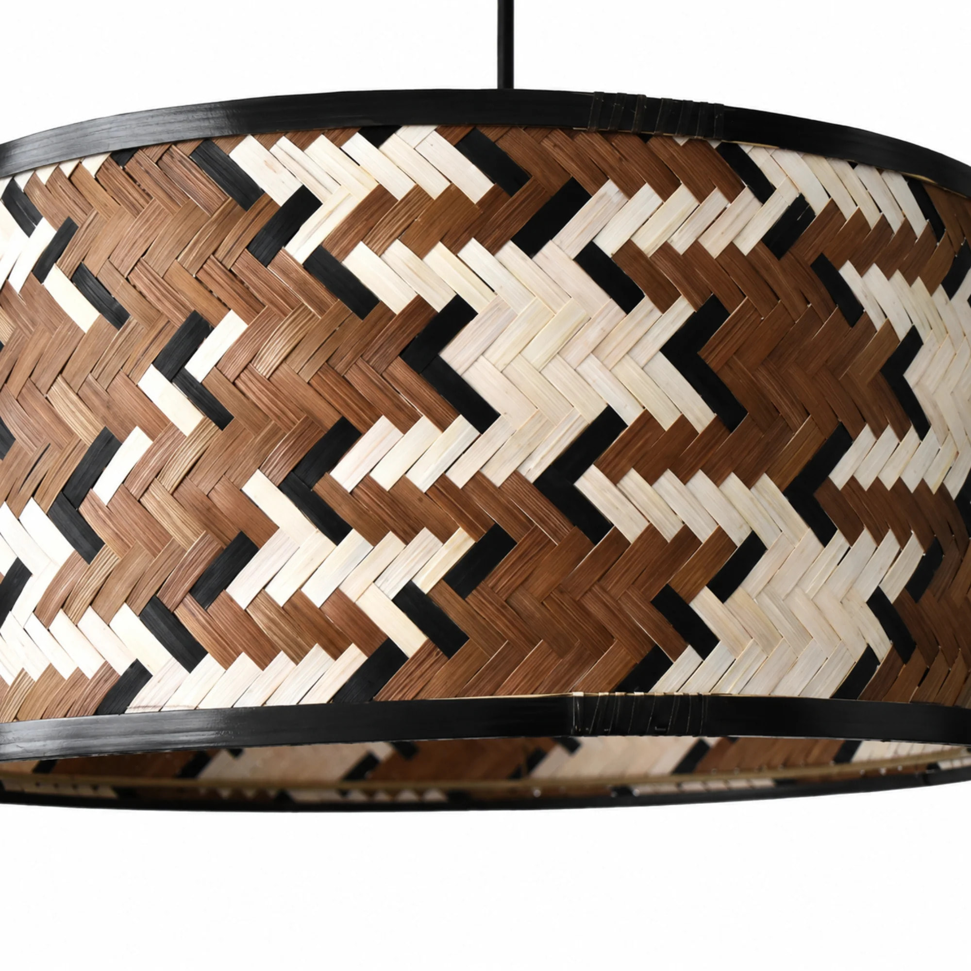 Suspension en bambou tressé marron et noir 50 cm - Phil