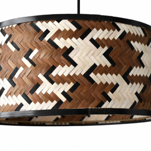 Suspension en bambou tressé marron et noir 50 cm - Phil