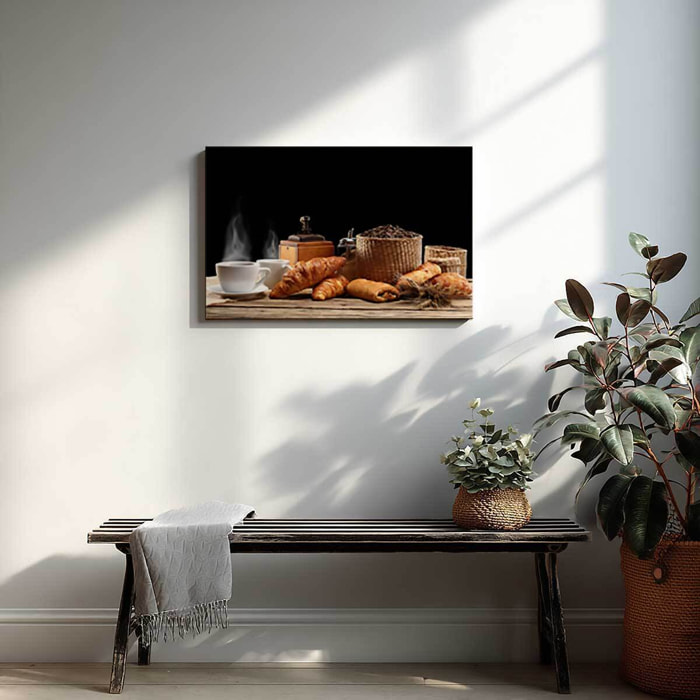 Tableau petit déjeuner café et viennoiseries Toile imprimée