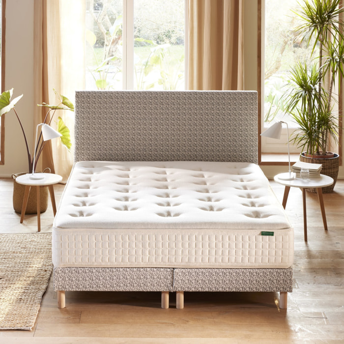 Ensemble matelas Le Latex Responsable + sommier + tête de lit