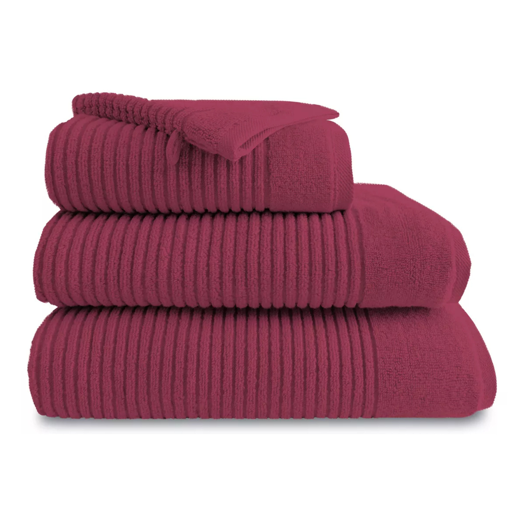 Gant de toilette pur coton 560 g/m² uni rose rouge Vitae pivoine