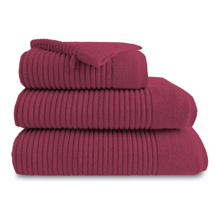 Gant de toilette pur coton 560 g/m² uni rose rouge Vitae pivoine