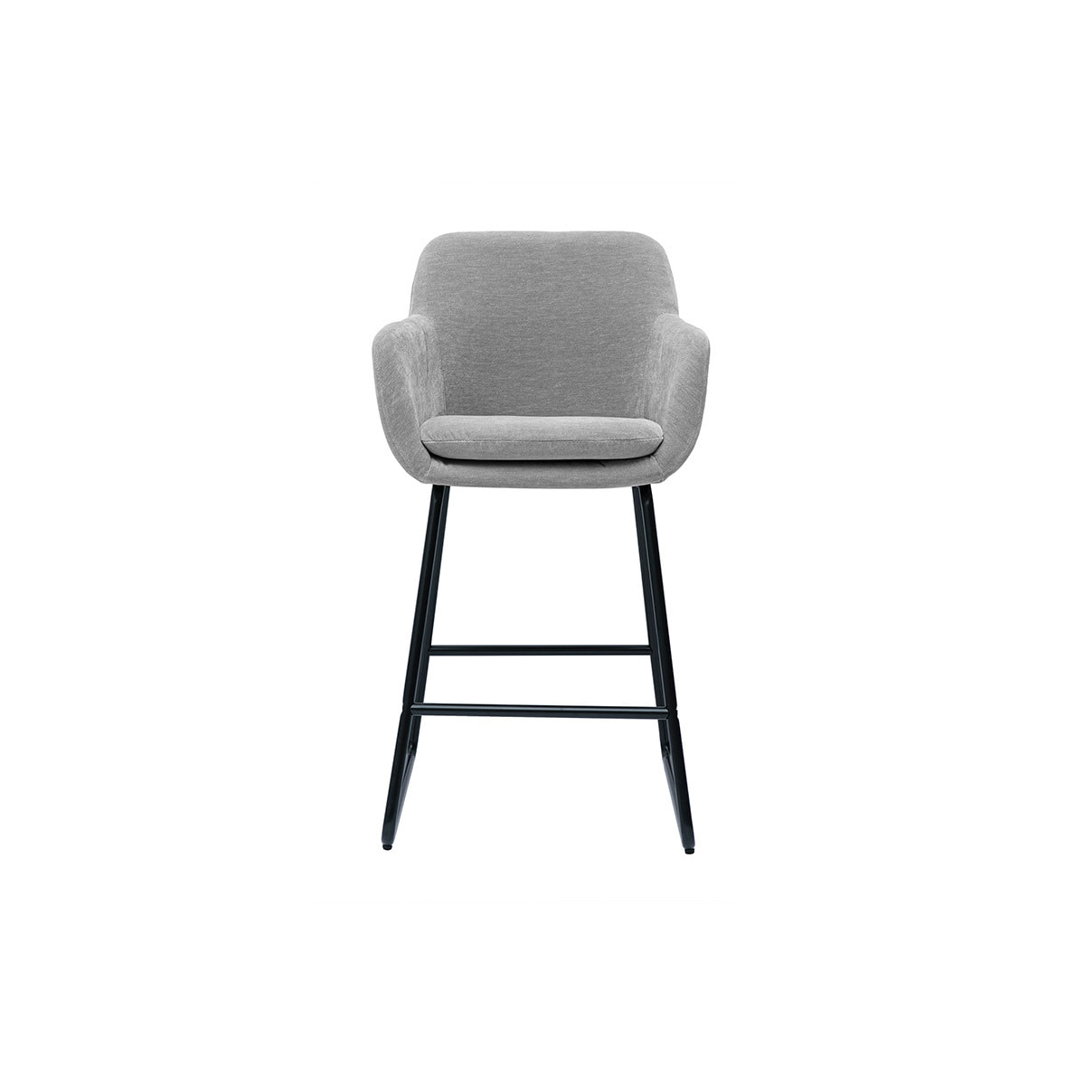 Tabourets de bar en tissu effet velours gris H65 cm (lot de 2) AMIKA