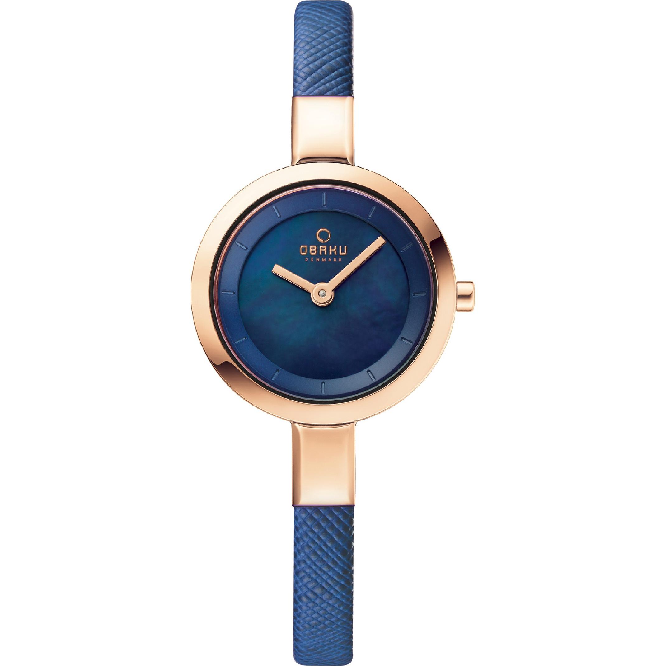 Orologio OBAKU blu-pelle blu