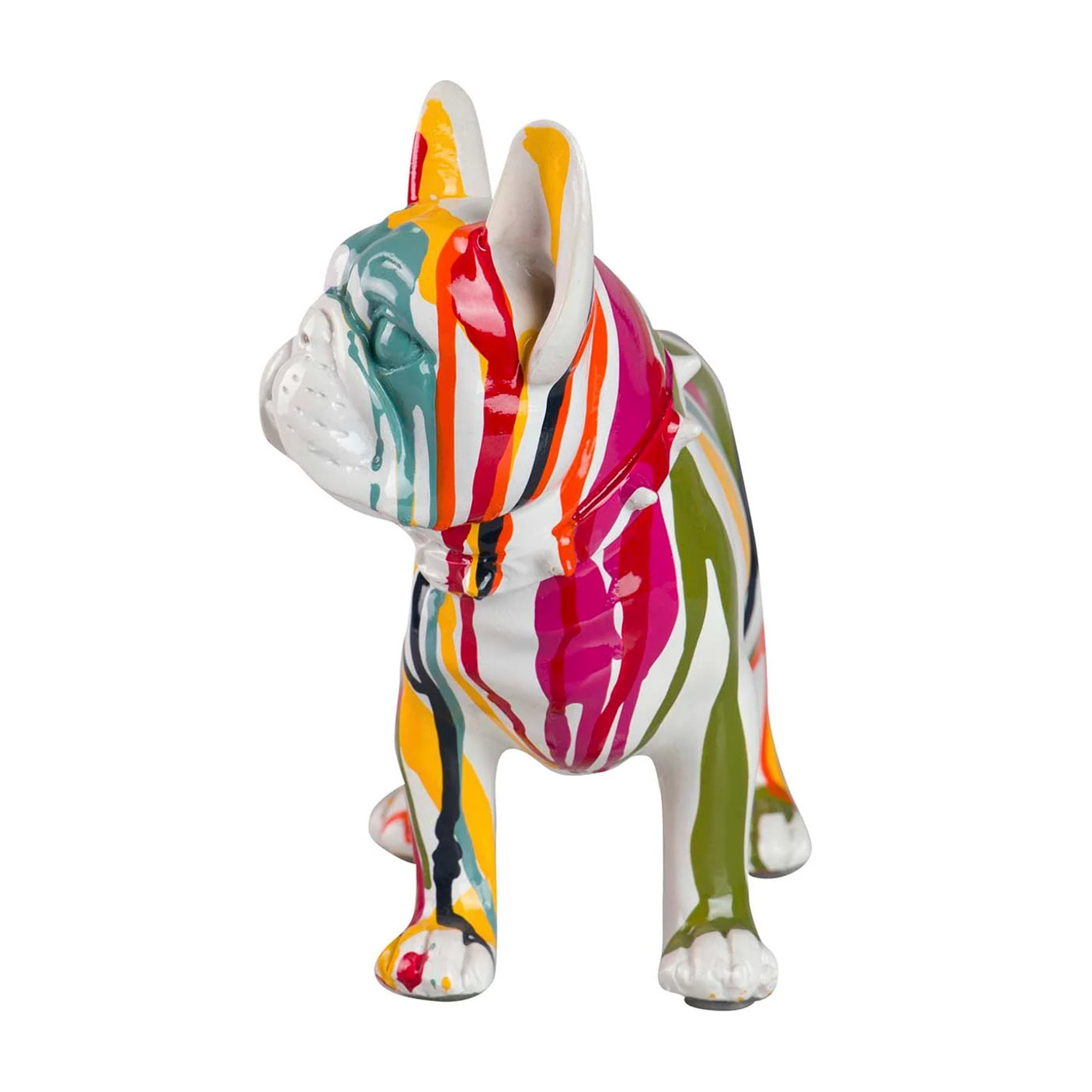 Figura Perro Bulldog Frances Resina 24x12x22 Cm