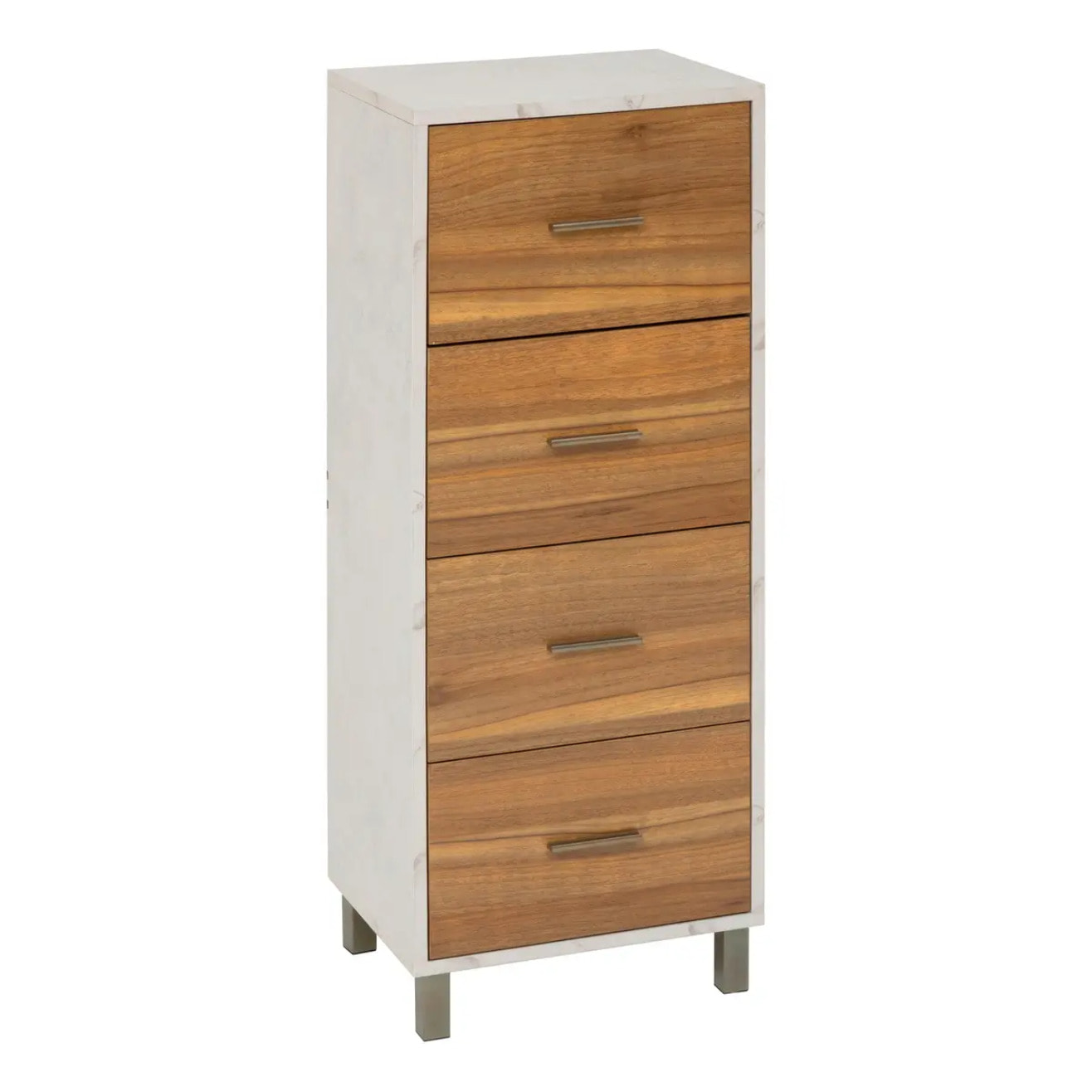 Meuble de salle de bain Come 4 tiroirs bois et effet marbre