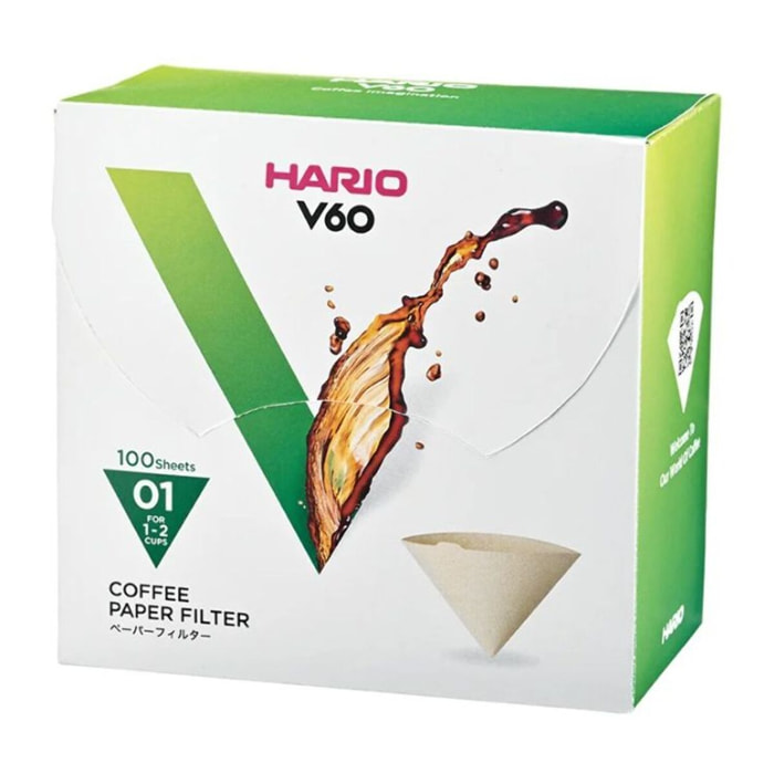 Filtre à café HARIO naturels x100 pour Dripper 1/2 tasses