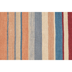 Tapis rectangulaire rayé multicolore en coton 60 x 120 cm SUPLA