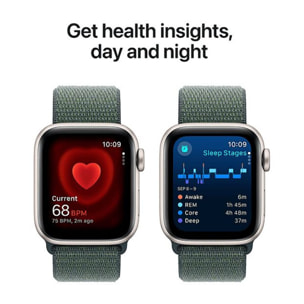 Montre connectée APPLE WATCH SE 44mm Lumière Stellaire/Vert Loop Cell