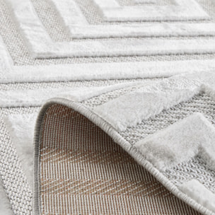 Tapis Loopin 338 gris - Motif en relief - Indoor & Outdoor