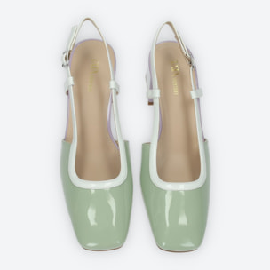 Décolleté sling back Donna Tata Italia Verde
