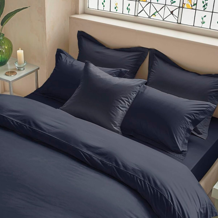 Housse de coussin unie marine