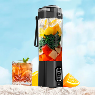 Batidora portátil HD-11 de 700 ml con potente motor de 360W, con batería recargable de 6000mAh.