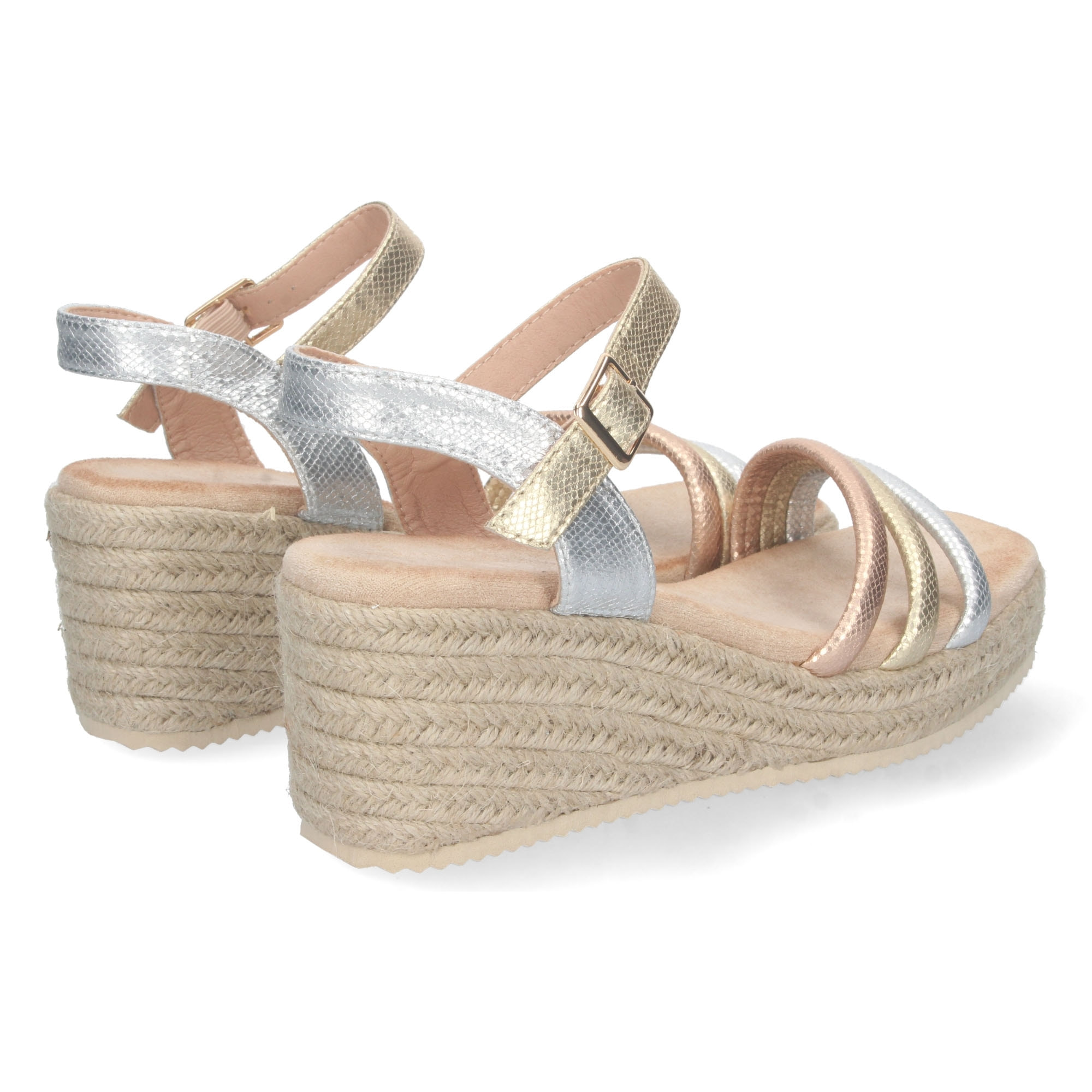 Sandalia de Cuña con Yute y Hebilla