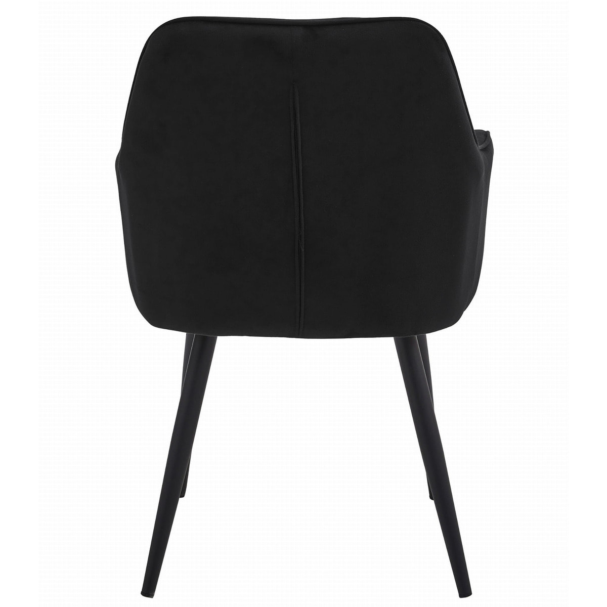 Poltroncina Jork in velluto nero con gambe in metallo