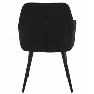 Poltroncina Jork in velluto nero con gambe in metallo